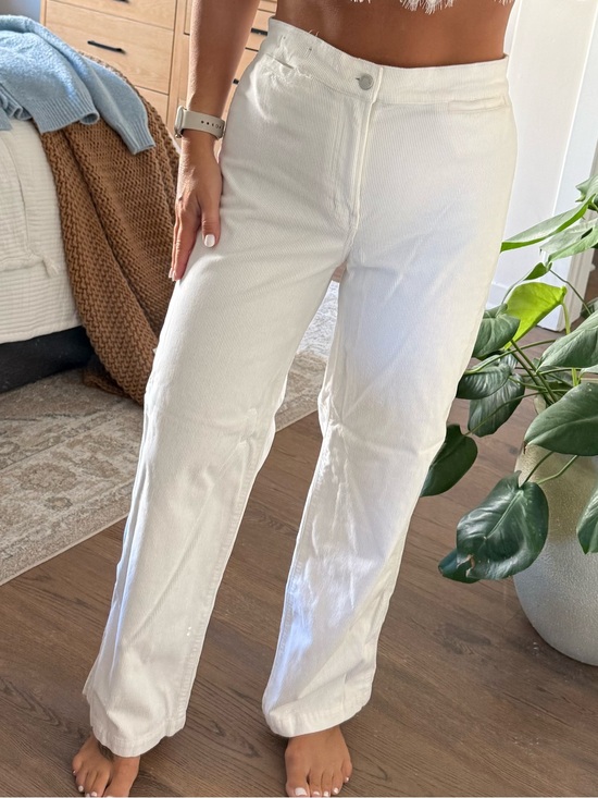 Madewell Pants - Madewell The Emmett Wide-Leg Pant in Corduroy - Winter White Size 27